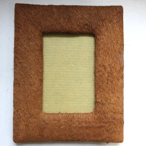 Picture Photo Frame Hand Made Paper & Coconut Fiber Freestanding Natural Decor - Picture 1 of 9
