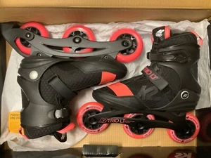 K2 PATINES MUJER TRIO LT 100 NEGRO/ROSA PATINES EN LÍNEA TALLA 11 EE. UU. ¡¡NUEVO EN CAJA!!! - Imagen 1 de 9