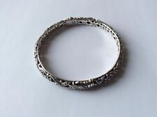Sarda, Beautiful Frangipani, Sterling Silver Bangle Bracelet