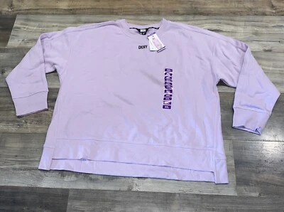 DKNY Damas Cuello Redondo Polar Sudadera Talla XXL Lavanda Foto 1 de 4