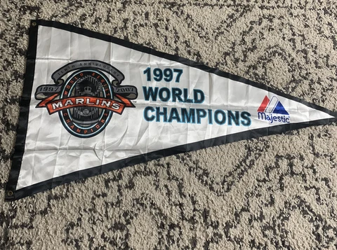 1997-2007 Florida Marlins Tenth Anniversary World Series Champions Silk Flag Cover