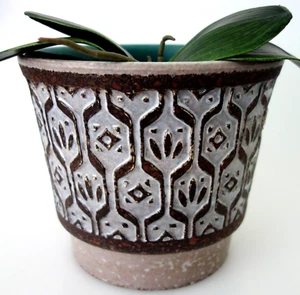 Blumentopf Übertopf Mid Century Keramik Planter 60er 70er Vintage Ø 19,5 cm - Bild 1 von 9