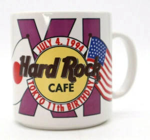 Vtg HARD ROCK CAFE TOKYO Coffee Tea Cup Mug 11th Birthday July 4th 1994 - Picture 1 of 8