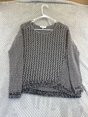 Blusa Vince Camuto Feminina Tamanho M Média Preta/Cinza Manga Longa - Imagem 1 de 4