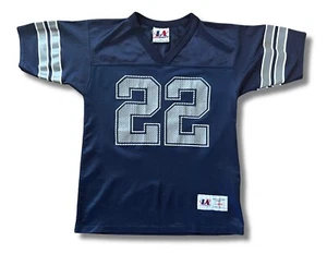Emmitt Smith Dallas Cowboys Logo 7 Boys Youth Vintage Jersey Size Large #22 - Picture 1 of 6