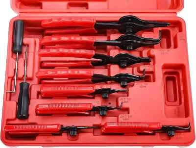12 PC Circlip Snap Ring Pliers Set Heavy Duty Heat Treated Steel Vinyl Handles - Image 1 of 4