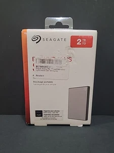 Seagate Backup Plus Slim 2TB External Hard Drive Portable HDD – Silver USB 3.0 - Picture 1 of 4