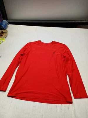 SKECHERS Men’s Medium Active Long Sleeve Stretch Red T-Shirt - Image 1 of 4
