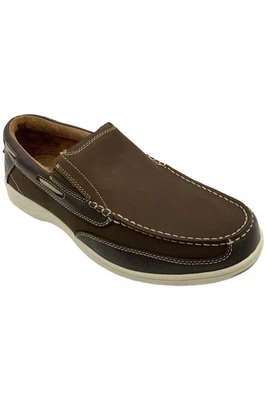 Florsheim Men's Lakeside Moc Toe Slip On Loafers Brown/Nubuck - Image 1 of 3
