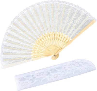 Hochzeitsfächer Spitze Fächer Brautfächer Faltbarer Tanzfächer Leinen Geschenk W - Bild 1 von 4