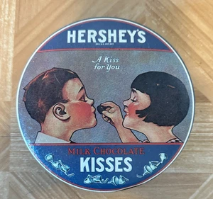 Hershey's Chocolate Tin A Kiss For You Vintage Hershey's Tin 1982 - Picture 1 of 6