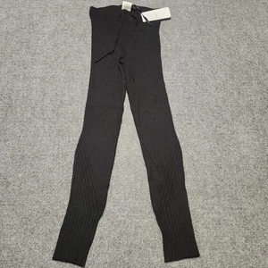 Varley Leggings Womens Large Black Mocado Ribbed Knit Drawstring Baselayer - Picture 1 of 15