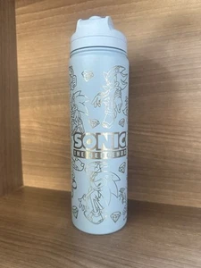Sonic Inspired laser engraved light blue 24 oz water bottle tumbler - Picture 1 of 5