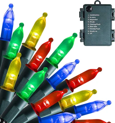 Dazzle Bright Battery Operated Christmas Lights, 2 Pack Total 32FT 100LED Clear  - Image 1 of 4