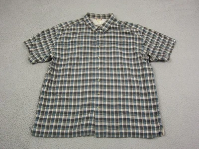 Camisa The North Face Adulto 2XL XXL Gris Azul A Cuadros Para Hombres Abotonada Campamento Senderismo Foto 1 de 4