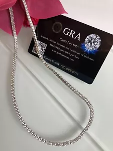 New 16" Moissanite Tennis Necklace Solid Sterling 925 Silver 9.5ct 2.8mm Wide - Picture 1 of 24