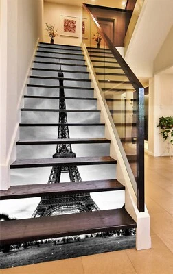 3D Eiffel Tower 521 Stair Risers Decoration Photo Mural Vinyl Decal Wallpaper - Image 1 of 4
