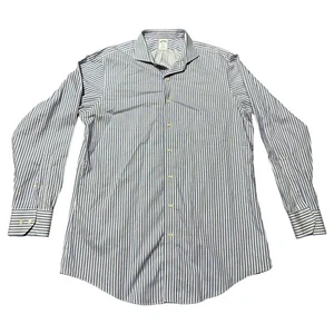 Brooks Brothers Button Up Shirt Blue Pink White Stripe Regent  Size XL 17-6/7 - Picture 1 of 10
