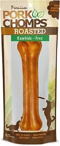 Pork Chomps Roasted Pressed Pork Skin Dog Chew, 7-inch Bone, 1 Count - Picture 1 of 7