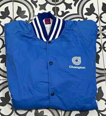 Chaqueta Grande De Colección Años 80 Champion Company Azul Marca MVP Abotonada Años 80 Foto 1 de 4