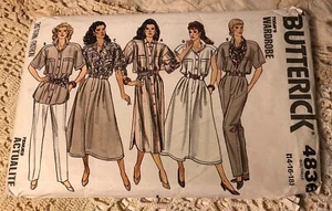 Vintage Butterick Muster #4836 Shirt Kleid Top Rock Hose, Schnitt Gr 14 16 18 - Bild 1 von 3