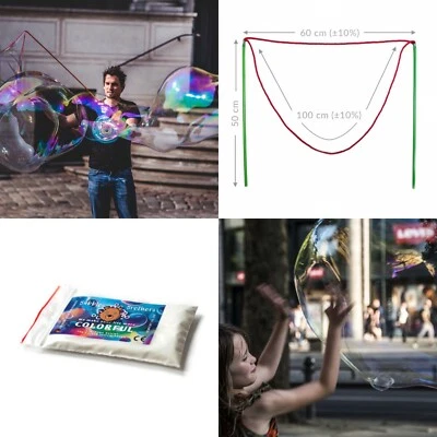 Bubble Brothers Stäbe für Riesen-Seifenblasen + Seifenblasenlösung 5 LITER  - Bild 1 von 4