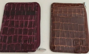 Id Case Card Holder Coin Purse Brown or Burgundy You choose New - Picture 1 of 8