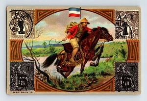 Estampillas postales victorianas postales de Vietnam de Anam de la década de 1910 parte posterior en blanco - Imagen 1 de 2