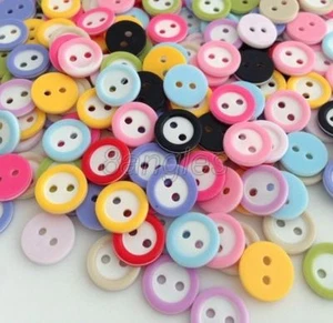 500 Pcs 2 Hole Mixed Color Round Resin Sewing Button Fit Scrapbooking 8rk512 - Picture 1 of 6