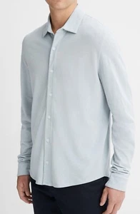 NWT Vince Brushed Cotton-Wool Shirt Light Blue. Long Sleeve Sz S Button Down - Picture 1 of 7