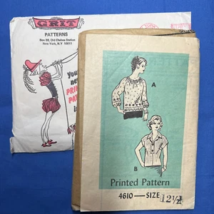 Mail Order 4610 Sewing Pattern Misses' Blouse Top Shirt Size 12-1/2 Bust 35 - Picture 1 of 7
