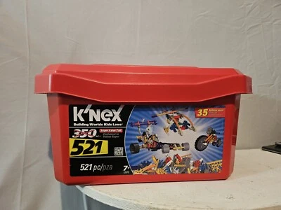 KNEX Lot Small & Large Various Rods Random Connectors 7 Wheels 1 Motor 1 Flag  - Image 1 of 4