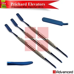 3Pcs Prichard Periosteal Elevator Blue Titanium Coated Dental Implant Surgery - Picture 1 of 2