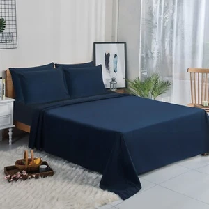 Juego de sábanas premium de microfibra de lujo para hotel de 4 piezas - ultra suave, bolsillo profundo - Imagen 1 de 114
