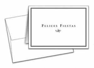Spanish "Felices Fiestas" Tarjetas De Felicitación Y Sobres - 25 Por Paquete - Picture 1 of 1