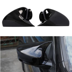 Gloss Black Exterior Horn Rear View Mirror Cover Trim Fit For Acura ILX 2013-22 - Picture 1 of 4