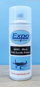 Expo 46501 - pintura en aerosol imprimación acrílica negra mate - lata de 400 ml - solo correo del Reino Unido - Imagen 1 de 9