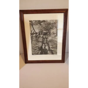 A. Aubrey Bodine Firmado Ivy Hill Granja Fotografía Estampado Foto Sepia Enmarcada - Imagen 1 de 3