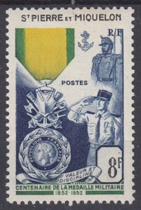 SAINT PIERRE & MIQUELON : MEDAILLE MILITAIRE N° 347 NEUF * GOMME AVEC CHARNIERE - Picture 1 of 2