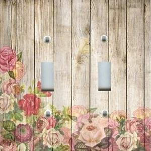 ROMANTIC ROSES ON WOOD VINTAGE Image Light Switch Plate RUSTIC HOME DECOR - Picture 1 of 26