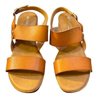 Patrizia by Spring Step Camel Leather Wedge Chucky Sandal Sz 9 - Image 1 of 4
