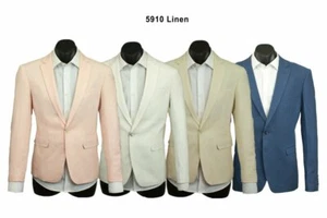 URBAN BEHAVIOR NEW ARRIVAL: MEN'S SLIM FIT LINEN JACKET SPORT COAT - Picture 1 of 10