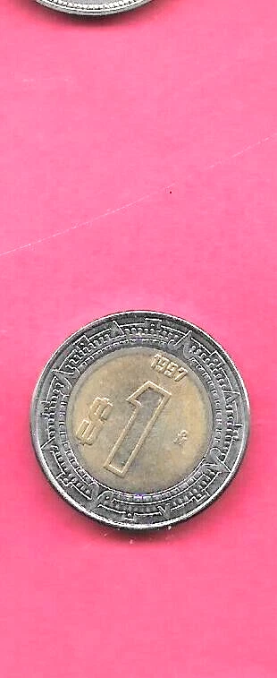 MONEDA PESO USADA BIMETÁLICA MÉXICO MEXICANO KM603 1997 XF-SÚPER FINA-BONITA MODERNA Foto 1 de 1