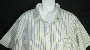 Vintage Haband Shirt Short Sleeve Button Down 1990's Striped Leisure Casual XL - Picture 1 of 10