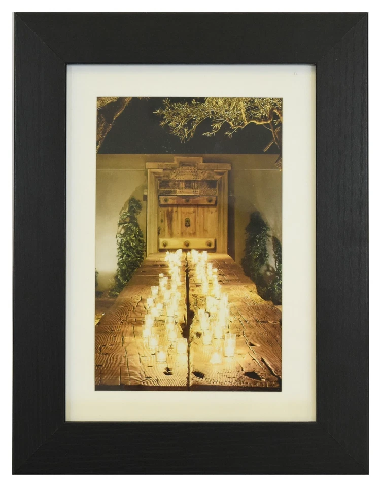 5 x 7 Picture Photo Frame Black, Gray or White Glass 4 x 6 Mat Wall Desk Mount - Image 1 of 4