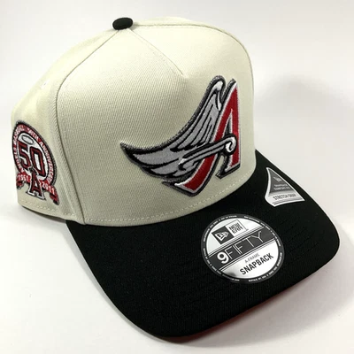 New Era Anaheim LA Angels Exclusive Cream Red UV 9FIFTY A-Frame Snapback Hat Cap - Image 1 of 4