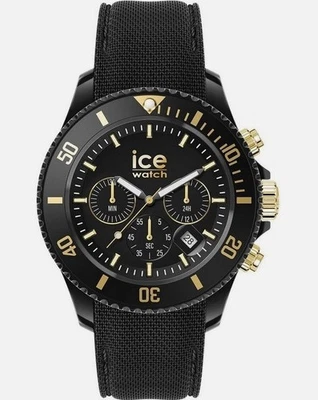Ice-Watch 021602 Chrono black gold Medium Chronograph Silikon schwarz Uhr neu J4 - Bild 1 von 3