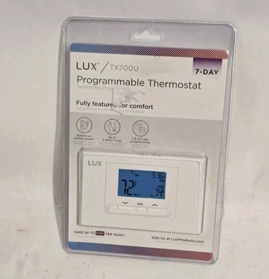New Lux TX700U 7-DAY Programable Heat & Cool Thermostat White  - Image 1 of 4