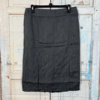 Falda lápiz en moda parte inferior plisada espiga escuela negocios informal Foto 1 de 4