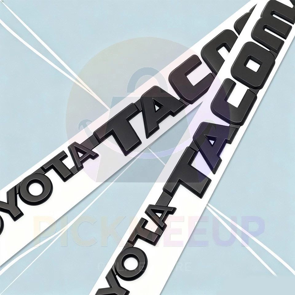 2Pcs 3D Matte Black Door Side Fender Badges For 1995-2004 Tacoma Letters Emblems Foto 1 de 4